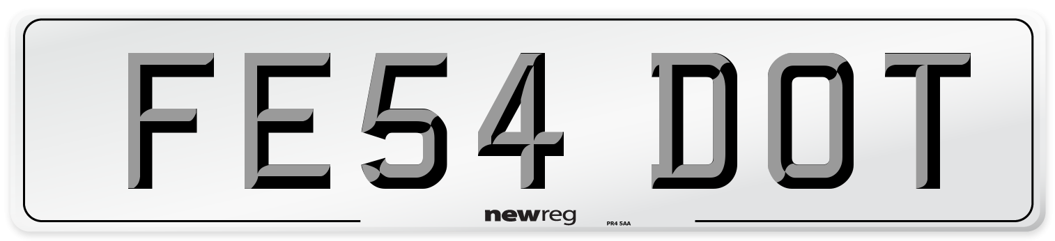 FE54 DOT Number Plate from New Reg